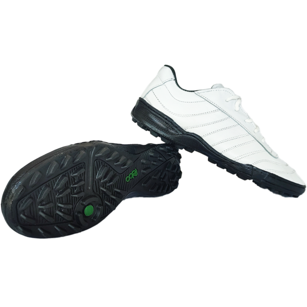 Sm4 Botines De Cuero Blanco Fútbol 5