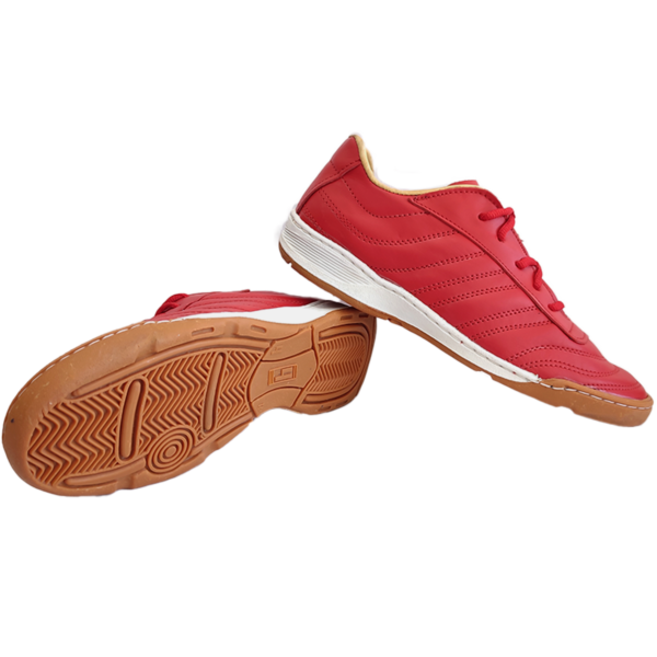 SM-SM4-FTBO-ICI-LIS-1 Sm4 Botines Futsal De Cuero Rojo Suela Caramelo